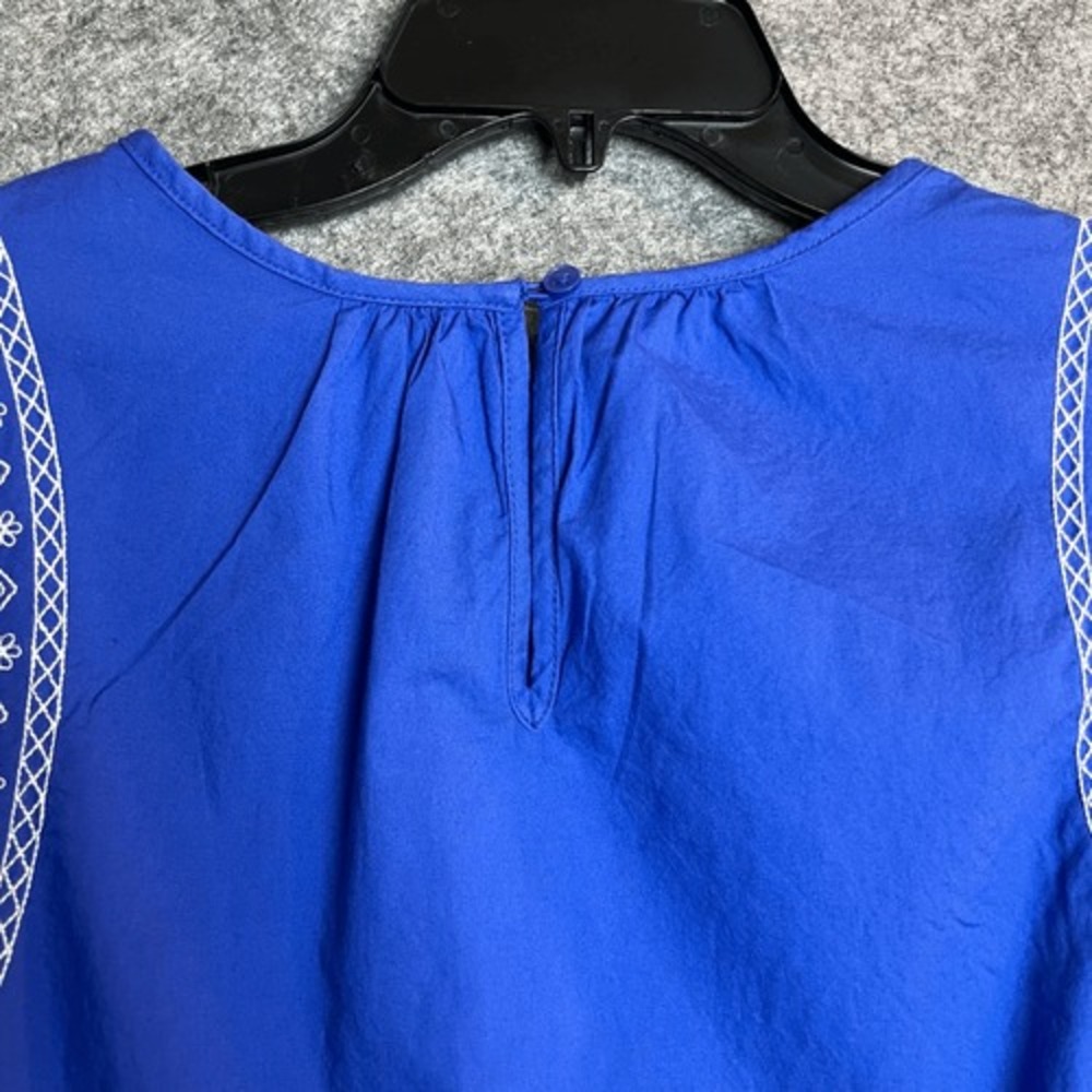 NWT ST. JOHN'S BAY Embroidered Sleeveless Shift Dress XL Dazzling Blue Pockets - Picture 10 of 11